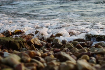 Sp;ash wave in the sea and stone at Thailand