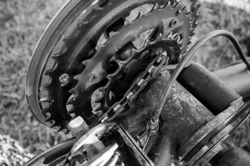 close up of a bicycle wheel