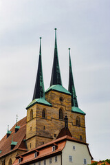Fototapeta na wymiar It's St. Severus Church, Erfurt, Germany. Erfurt is the Capital of Thuringia and the city was first nentioned in 742