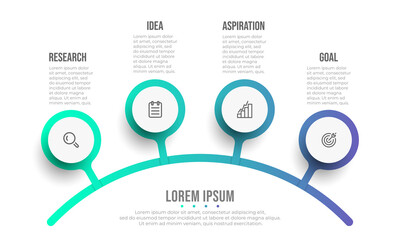 Business infographic template. Vector diagram design with icons and 4 options or steps.