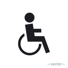 Handicapped patient icon vector. Linear style sign for mobile concept and web design. Handicapped patient symbol illustration.