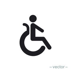 Handicapped patient icon vector. Linear style sign for mobile concept and web design. Handicapped patient symbol illustration.