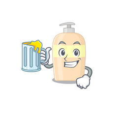 A cartoon concept of toner with a glass of beer