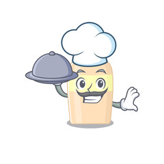 mascot design of toner chef serving food on tray