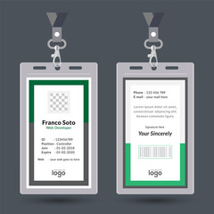 Creative ID Card Design Template. Identity badge With Photo Placeholder.