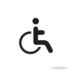 Handicapped patient icon vector. Linear style sign for mobile concept and web design. Handicapped patient symbol illustration.
