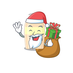 Cartoon design of toner Santa having Christmas gift