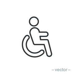 Handicapped patient icon vector. Linear style sign for mobile concept and web design. Handicapped patient symbol illustration.