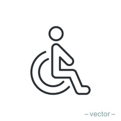 Handicapped patient icon vector. Linear style sign for mobile concept and web design. Handicapped patient symbol illustration.