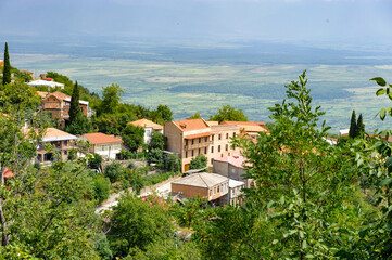 Obraz premium It's Panoramic view of Sighnaghi, wine capital of Kakheti region in Georgia,