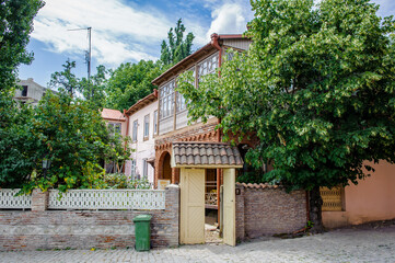 Fototapeta na wymiar It's Houses of Sighnaghi, wine capital of Kakheti region in Georgia,