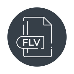 FLV File Format Icon. FLV extension filled icon.