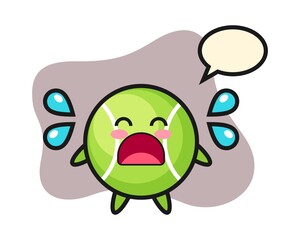 Tennis cartoon with crying gesture