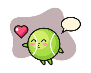 Tennis cartoon with kissing gesture