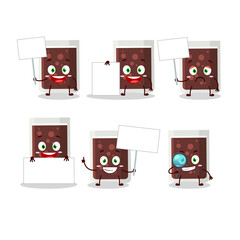 Glass of cola cartoon character bring information board