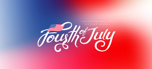 Independence day USA banner template gradient background.4th of July celebration poster template.fourth of july vector illustration .