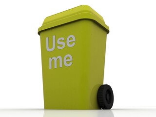 3d rendering recycling trash can
