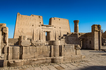It's Ptolemaic Temple of Horus, Edfu (Idfu, Edfou, Behdet), Egypt. - obrazy, fototapety, plakaty