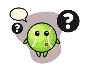 Tennis cartoon with the question mark