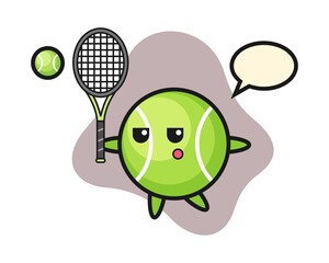 Tennis cartoon as a tennis player