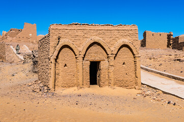 It's Tombs of the Al-Bagawat (El-Bagawat), an ancient Christian cemetery, one of the oldest in the world, Kharga Oasis, Egypt