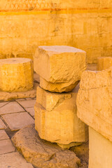 It's Part of the Queen Hatshepsut's temple (Dayr el-Bahari or Dayr el-Bahri), part of the Theban Necropolis.