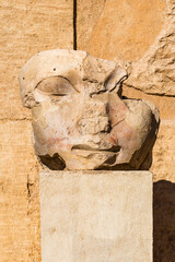 Fototapeta na wymiar It's Part of the Queen Hatshepsut's temple (Dayr el-Bahari or Dayr el-Bahri), part of the Theban Necropolis.