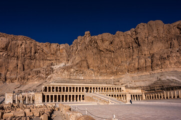 It's Part of the Mortuary temple of Hatshepsut (Dayr el-Bahari or Dayr el-Bahri), Western Bank of...