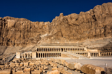 It's Part of the Mortuary temple of Hatshepsut (Dayr el-Bahari or Dayr el-Bahri), Western Bank of...