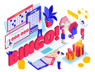 Lottery Jackpot Isometric Composition 