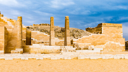 It's Ruins of the Funerary complex of Djoser, an archeological remain in the Saqqara necropolis,...