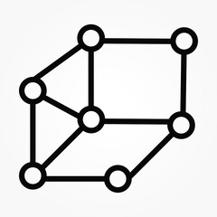 Connections vector icon. Flat blue symbol. Pictogram is isolated on a white background. Designed for web and software interfaces.