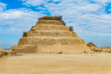 It's Pyramid of Djoser (Stepped pyramid), an archeological remain in the Saqqara necropolis, Egypt....
