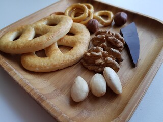 Cookies, nuts and chocolate for breakfast
