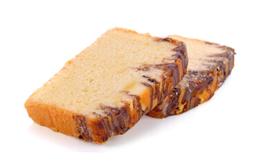 Butter cake isolated on white background