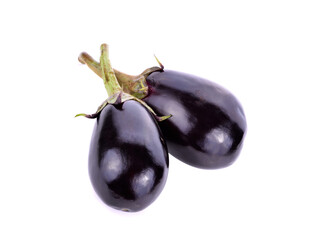 Fresh purple eggplant isolated on white background