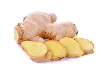 Fresh ginger isolated on white background