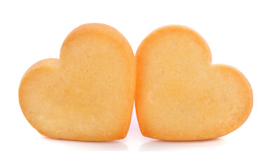 Heart shape cookies isolated on white background