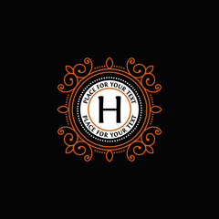 Premium letter H logo icon vector design. Abstract monogram elegant flower logo icon vector design. Universal creative premium letter H initials ornate signature symbol. Graceful vector sign.