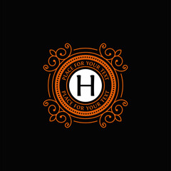 Premium letter H logo icon vector design. Abstract monogram elegant flower logo icon vector design. Universal creative premium letter H initials ornate signature symbol. Graceful vector sign.