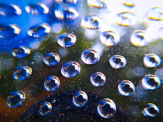 water drops on glass