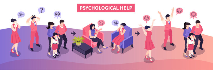 Psychological Help Isometric Composition