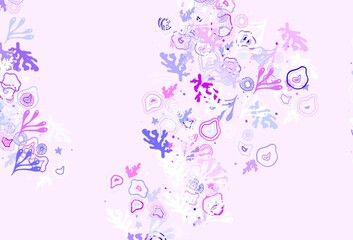Fototapeta na wymiar Light Pink, Blue vector background with abstract shapes.