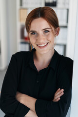 Happy young businesswoman with a lovely smile