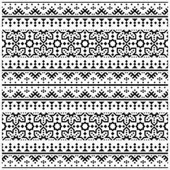Geometric Persian ethnic Pattern background design vector in black white