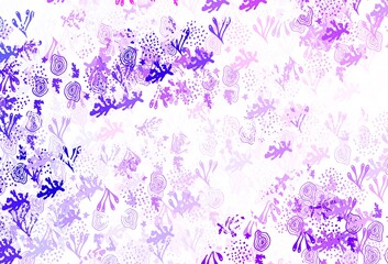 Light Purple vector background with abstract shapes.