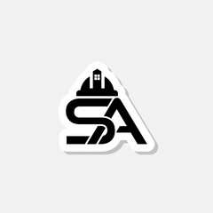 Initial letter SA logo template design isolated on gray background