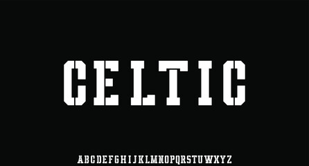 Celtic, modern futuristic typeset display font
