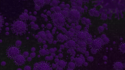 バックグラウンド  コロナウイルスの3DCG　増殖