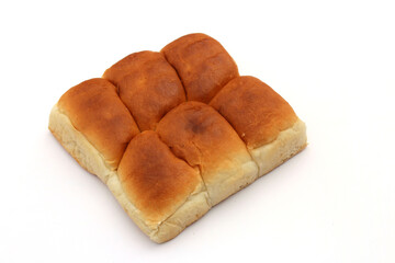 Bread, bakery icon, sliced fresh wheat bread isolated on white background